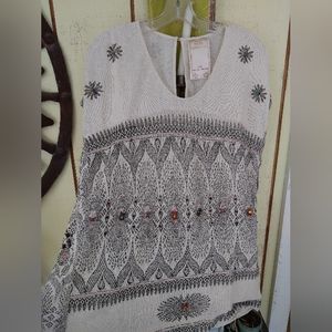 Free people new romantics byzantine beaded tunic m